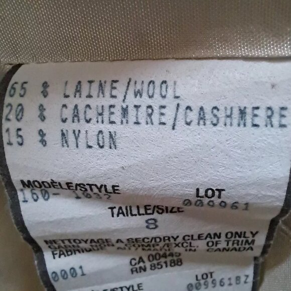 LOUBEN women JACKET Size 8 CASHMERE BLEND blazer cardigan MADE IN CANADA SUBLIME - Picture 7 of 8
